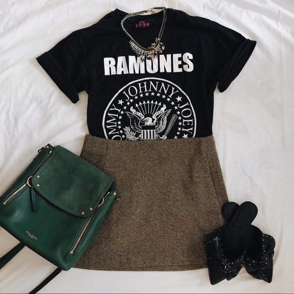 Zara basics brown wool mini skirt (with pockets)